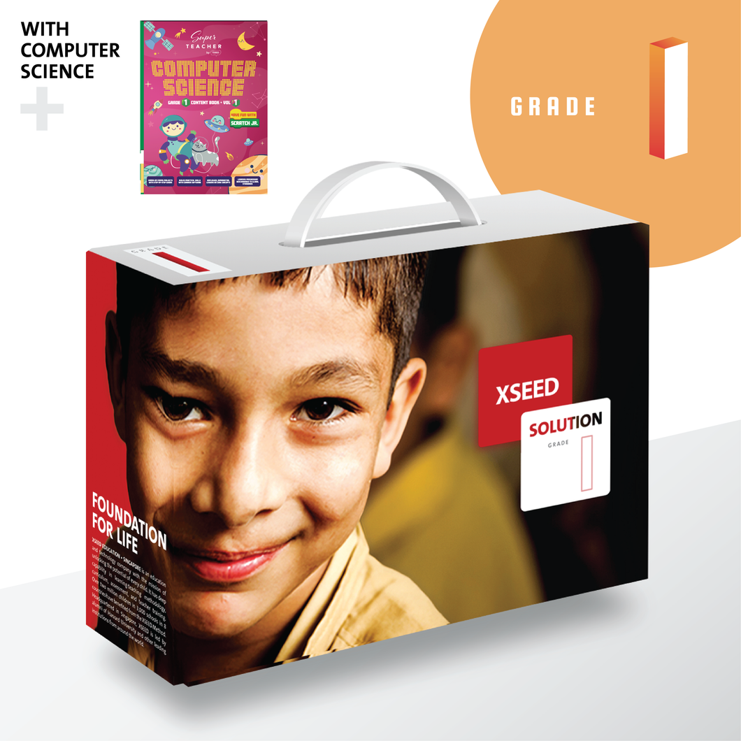 Grade 1 Book Set with Computer Science, XSEED Learnometer, XSEED Parent App