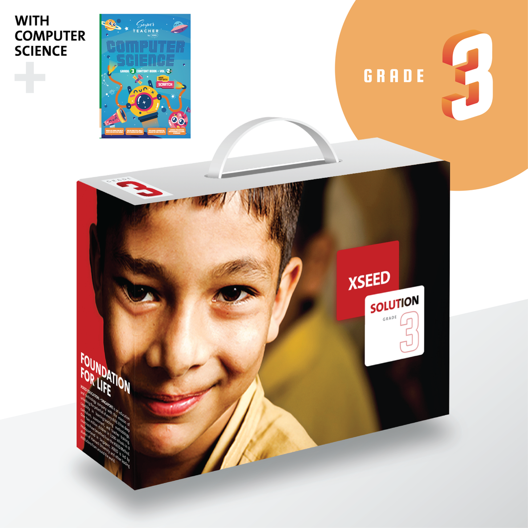 Grade 3 Book Set with Computer Science, XSEED Learnometer, XSEED Parent App