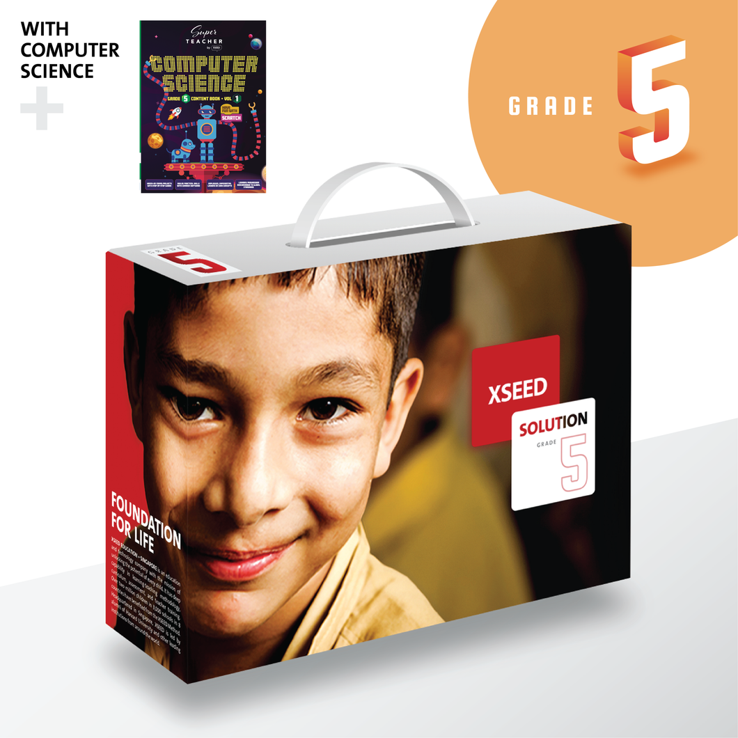 Grade 5 Book Set with Computer Science, XSEED Learnometer, XSEED Parent App