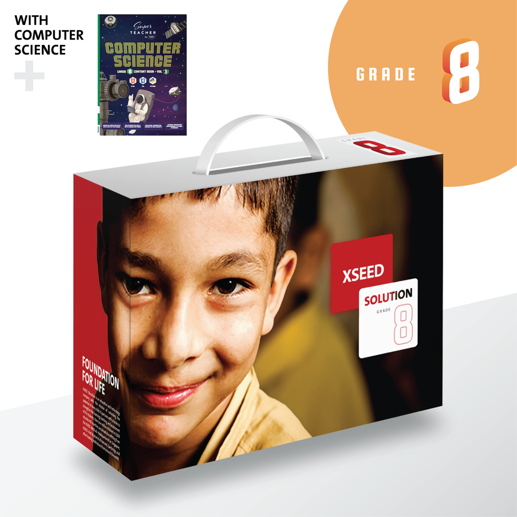 Grade 8 Book Set with Computer Science, XSEED Learnometer, XSEED Parent App